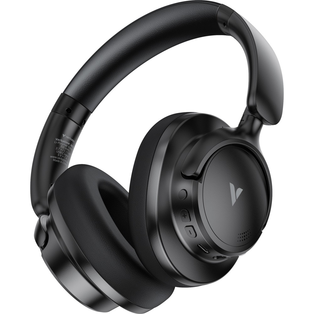 Verbatim TruSound Pro Bluetooth 5.4 Headset with active noise cancellation and built-in mic Black wired and wireless Verbatim TruSound Pro Bluetooth 5.4 Headset with active noise cancellation and built-in mic Black wired and wireless