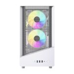 VIDA Spire M Micro Tower Gaming PC Case Micro ATX ITX Support with 3 ARGB Fans and Tempered Glass Side Window White