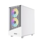 VIDA Spire M Micro Tower Gaming PC Case Micro ATX ITX Support with 3 ARGB Fans and Tempered Glass Side Window White