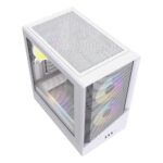 VIDA Spire M Micro Tower Gaming PC Case Micro ATX ITX Support with 3 ARGB Fans and Tempered Glass Side Window White