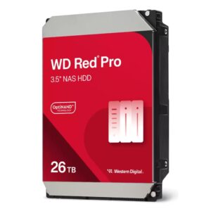Western Digital Red Pro Internal Hard Drive 26 TB 3.5" Serial ATA III 7200 RPM 512 MB Cache for NAS