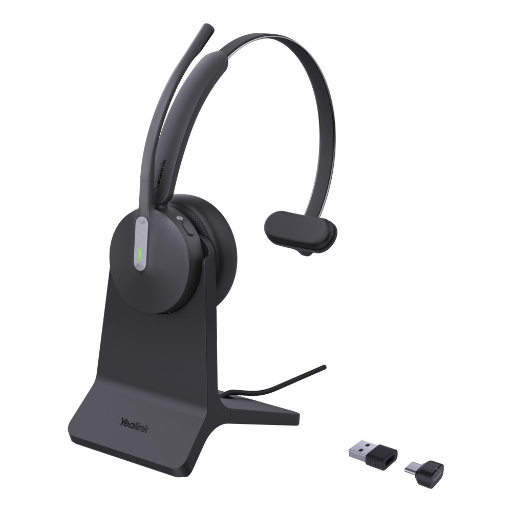 Yealink BH70 Monaural Headset Wireless Bluetooth 5.2 USB-C/A Teams Noise Cancelling Mic with Stand Black Yealink BH70 Monaural Headset Wireless Bluetooth 5.2 USB-C/A Teams Noise Cancelling Mic with Stand Black