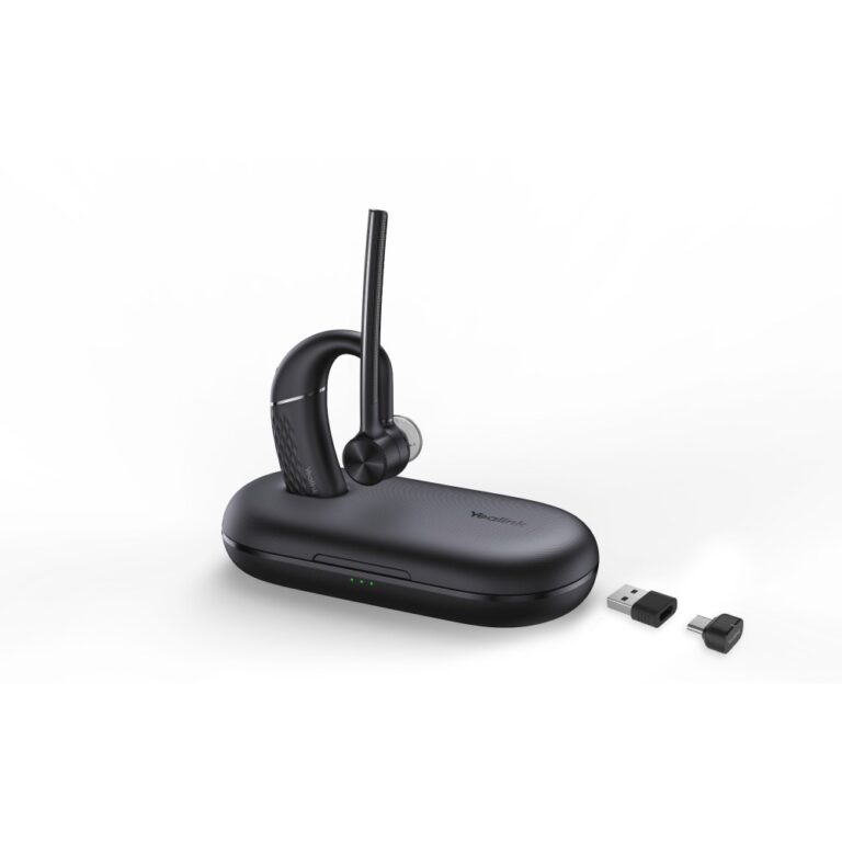 Yealink BH71 Pro Monaural Wireless Headset with Bluetooth 5.2 and USB-C Connection Noise Cancelling Microphone Black