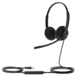 Yealink UH34 Lite Dual UC Wired USB Headset with Noise Cancelling Boom Microphone and In-line Controls Black