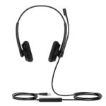 Yealink UH34 Lite Dual UC Wired USB Headset with Noise Cancelling Boom Microphone and In-line Controls Black
