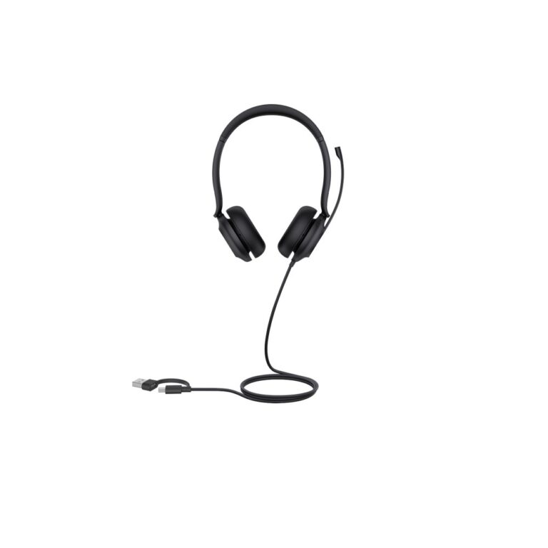Yealink UH35 Wired USB-C and USB-A Headset Dual Microphone Passive Noise Cancelling Optimised for Teams Black