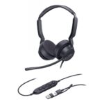Yealink UH42 Wired USB-C and USB-A Headset with Noise Cancelling Boom Microphone Black