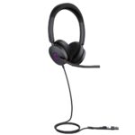 Yealink UH48 Dual UC Wired USB Type-C/A Headset with Hybrid Active Noise Cancelling and Boom Microphone Black