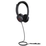 Yealink UH48 Dual UC Wired USB Type-C/A Headset with Hybrid Active Noise Cancelling and Boom Microphone Black