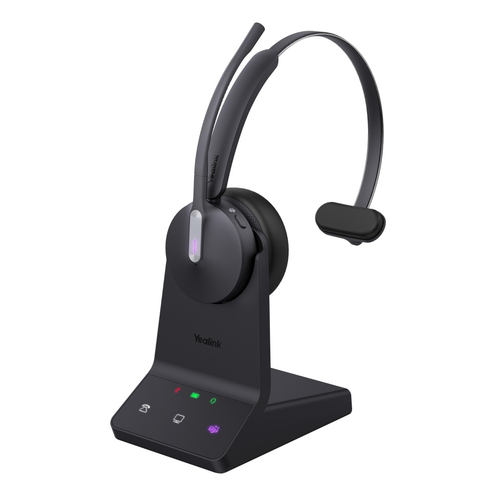 Yealink WH64 Mono Teams Headset Wireless DECT Bluetooth USB-C Black Boom Mic for Office Yealink WH64 Mono Teams Headset Wireless DECT Bluetooth USB-C Black Boom Mic for Office