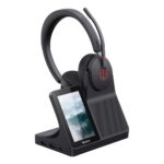 Yealink WH68 Workstation Wireless Headset DECT Bluetooth 5.3 Active Noise Cancelling Boom Microphone Black