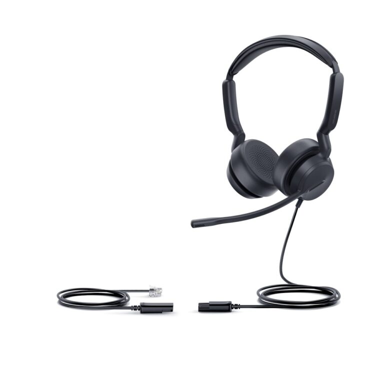 Yealink YHS36 E2 Dual Wired Headset with Boom Microphone and Noise Cancelling Black
